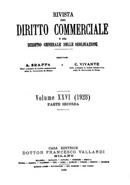 Rivista del diritto commerciale e del diritto generale delle obbligazioni