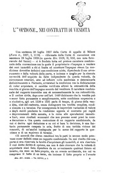 Rivista del diritto commerciale e del diritto generale delle obbligazioni