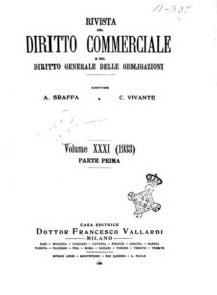 Rivista del diritto commerciale e del diritto generale delle obbligazioni