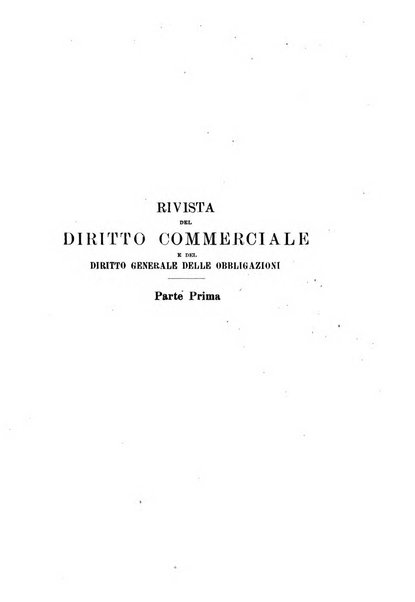 Rivista del diritto commerciale e del diritto generale delle obbligazioni