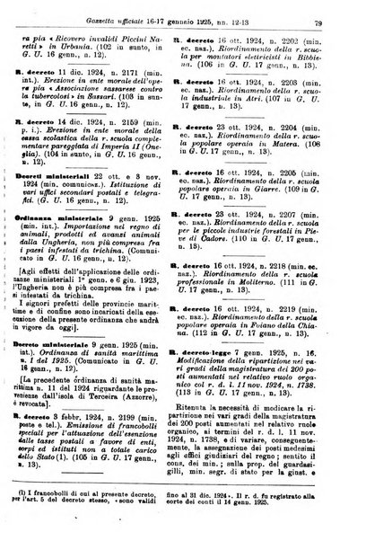 Le leggi e i decreti secondo l'ordine della inserzione nella Gazzetta ufficiale raccolta completa ed annotata della legislazione italiana