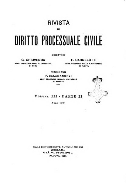 Rivista di diritto processuale civile