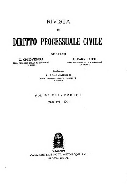 Rivista di diritto processuale civile