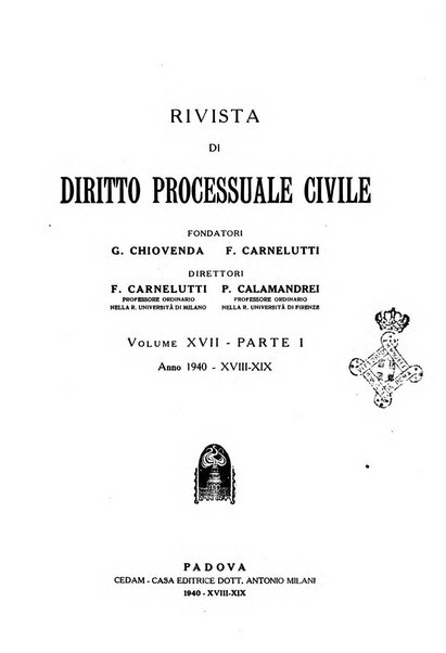 Rivista di diritto processuale civile