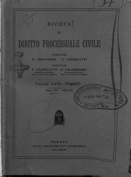 Rivista di diritto processuale civile