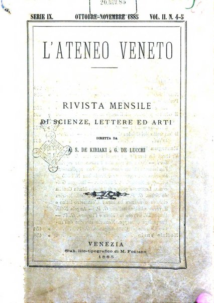 Ateneo veneto Atti e memorie dell'Ateneo veneto