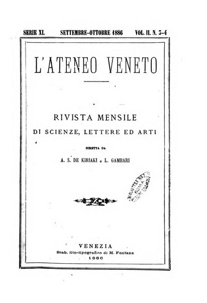 Ateneo veneto Atti e memorie dell'Ateneo veneto