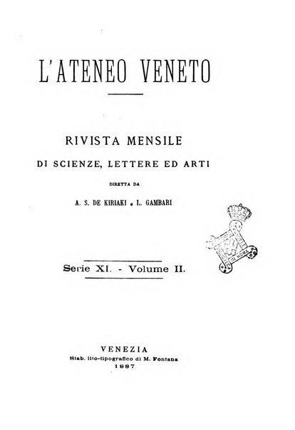 Ateneo veneto Atti e memorie dell'Ateneo veneto