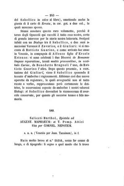 Il propugnatore studi filologici, storici e bibliografici