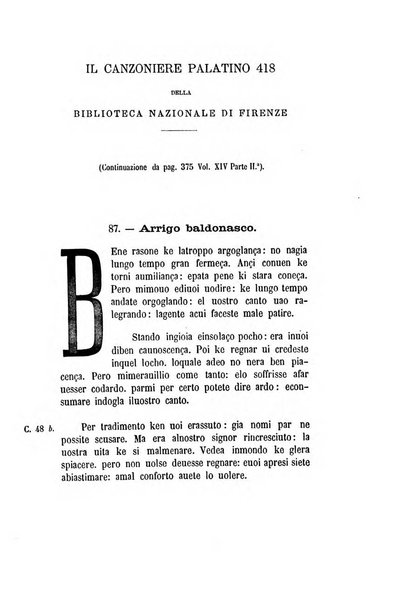 Il propugnatore studi filologici, storici e bibliografici