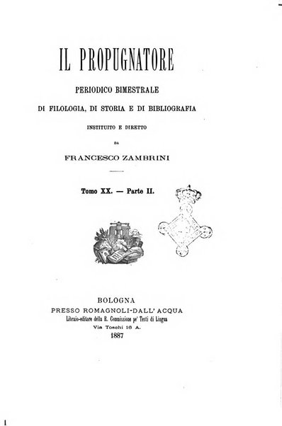 Il propugnatore studi filologici, storici e bibliografici