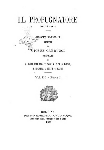 Il propugnatore studi filologici, storici e bibliografici