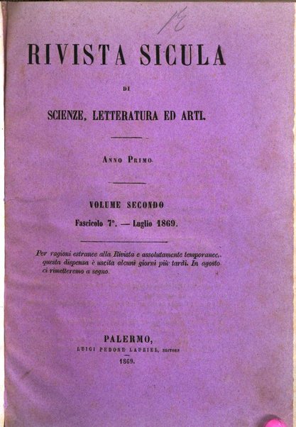 Rivista sicula di scienze, letteratura ed arti