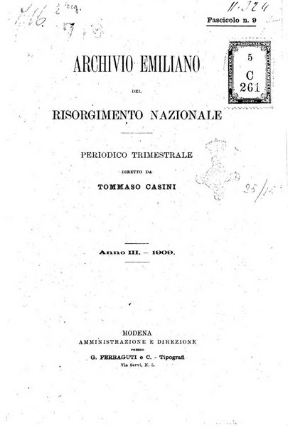 Archivio emiliano del Risorgimento nazionale periodico trimestrale