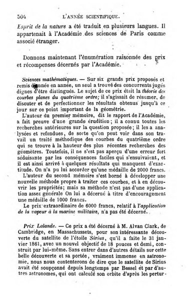 L'année scientifique et industrielle ou Exposé annuel des travaux scientifiques, des inventions et des principales applications de la science a l'industrie et aux arts, qui ont attiré l'attention publique en France et a l'etranger