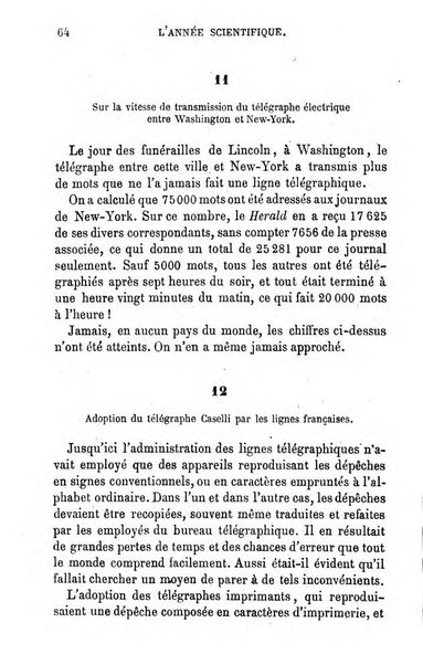 L'année scientifique et industrielle ou Exposé annuel des travaux scientifiques, des inventions et des principales applications de la science a l'industrie et aux arts, qui ont attiré l'attention publique en France et a l'etranger