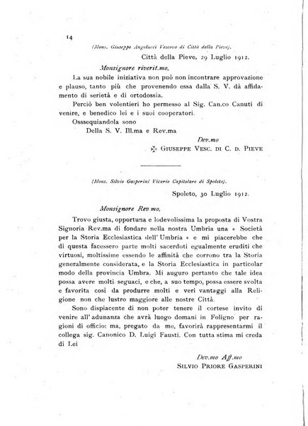 Archivio per la storia ecclesiastica dell'Umbria