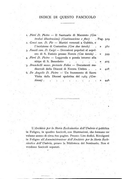 Archivio per la storia ecclesiastica dell'Umbria