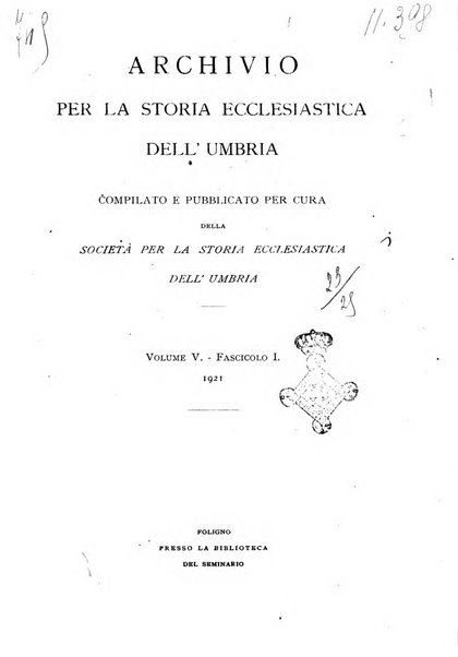 Archivio per la storia ecclesiastica dell'Umbria
