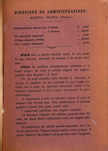 Apulia rivista di filologia, storia, arte e scienze economico-sociali della regione