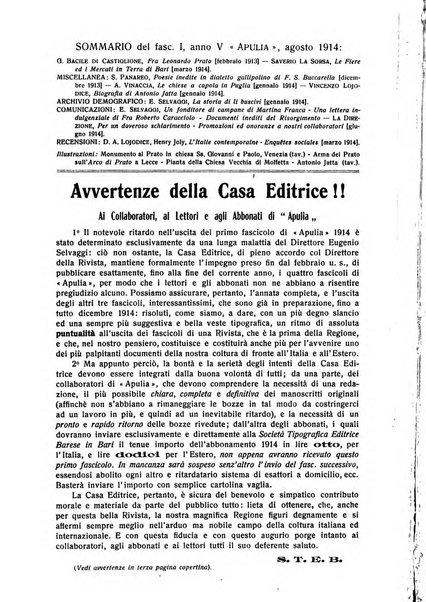 Apulia rivista di filologia, storia, arte e scienze economico-sociali della regione