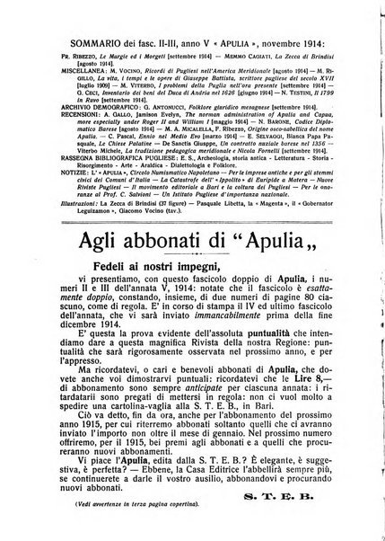 Apulia rivista di filologia, storia, arte e scienze economico-sociali della regione