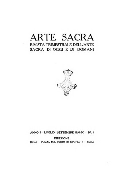 Arte sacra rivista trimestrale dell'arte sacra di oggi e di domani