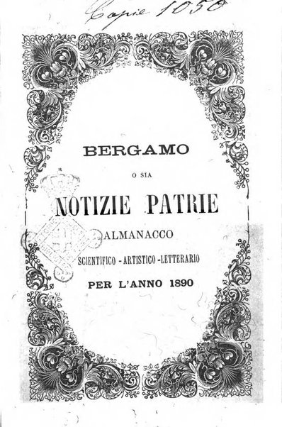 Bergamo, o sia *Notizie patrie raccolte da Carlo Facchinetti