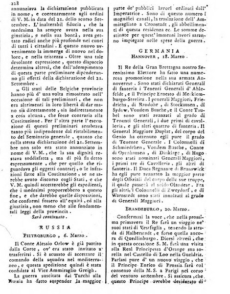 Notizie politiche o sia istoria de' piu famosi avvenimenti del mondo