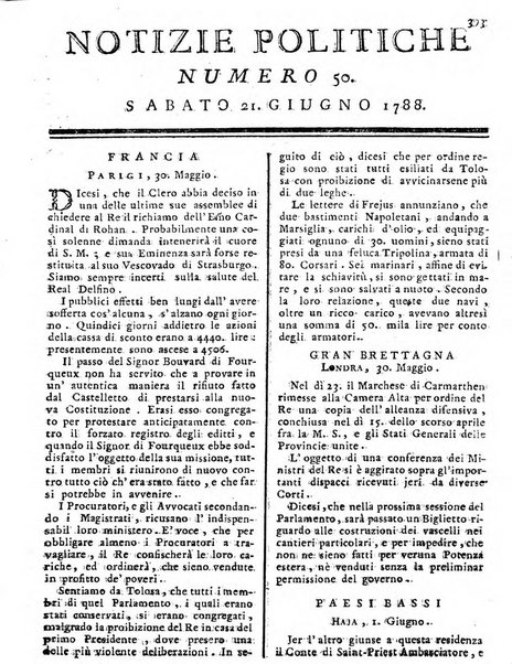 Notizie politiche o sia istoria de' piu famosi avvenimenti del mondo