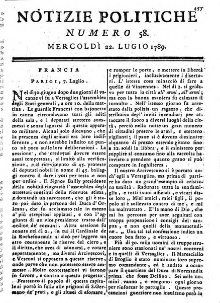 Notizie politiche o sia istoria de' piu famosi avvenimenti del mondo