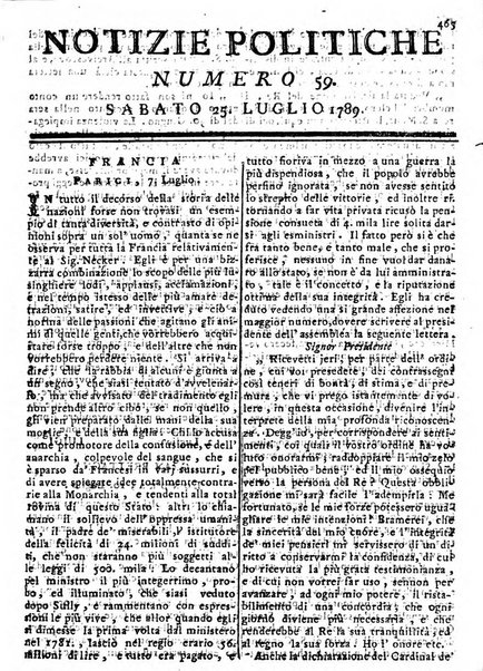 Notizie politiche o sia istoria de' piu famosi avvenimenti del mondo