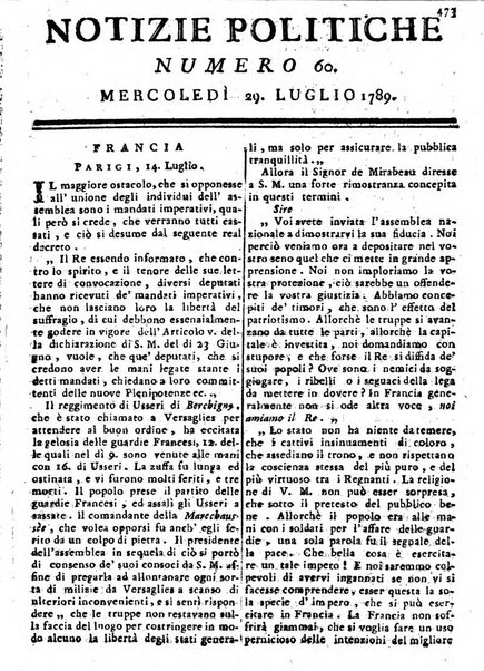 Notizie politiche o sia istoria de' piu famosi avvenimenti del mondo