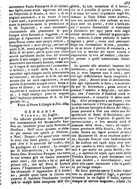 Notizie politiche o sia istoria de' piu famosi avvenimenti del mondo