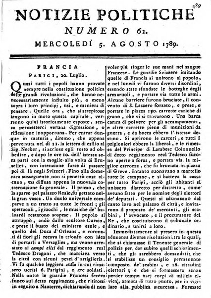 Notizie politiche o sia istoria de' piu famosi avvenimenti del mondo