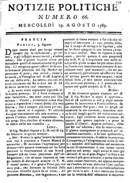 Notizie politiche o sia istoria de' piu famosi avvenimenti del mondo