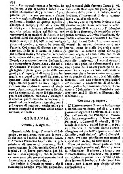 Notizie politiche o sia istoria de' piu famosi avvenimenti del mondo