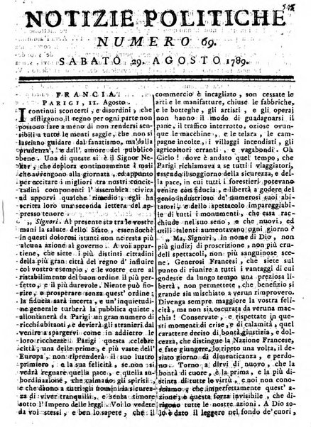 Notizie politiche o sia istoria de' piu famosi avvenimenti del mondo