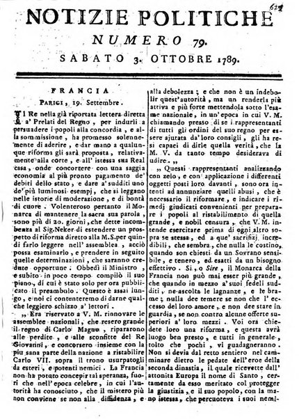 Notizie politiche o sia istoria de' piu famosi avvenimenti del mondo