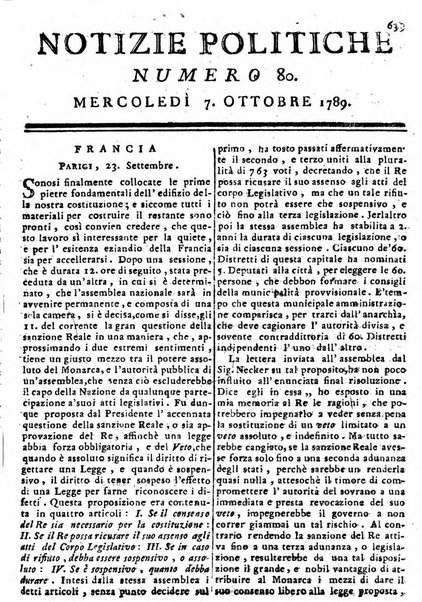 Notizie politiche o sia istoria de' piu famosi avvenimenti del mondo