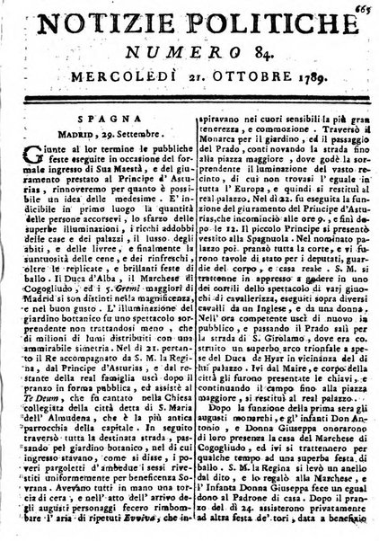 Notizie politiche o sia istoria de' piu famosi avvenimenti del mondo