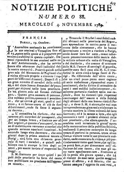 Notizie politiche o sia istoria de' piu famosi avvenimenti del mondo