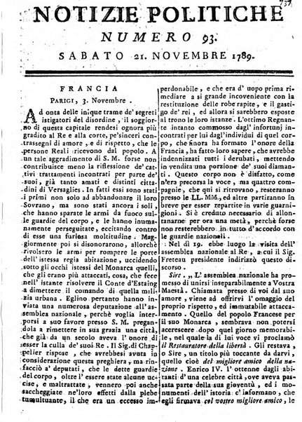 Notizie politiche o sia istoria de' piu famosi avvenimenti del mondo