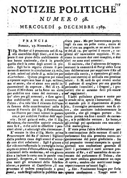 Notizie politiche o sia istoria de' piu famosi avvenimenti del mondo