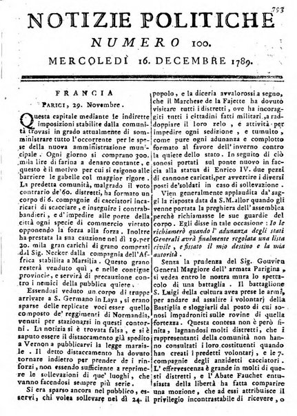 Notizie politiche o sia istoria de' piu famosi avvenimenti del mondo