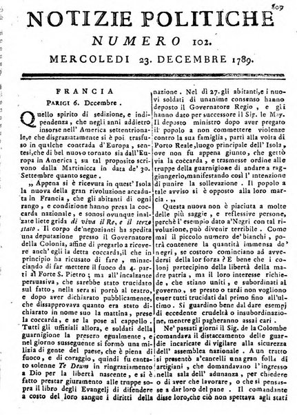 Notizie politiche o sia istoria de' piu famosi avvenimenti del mondo