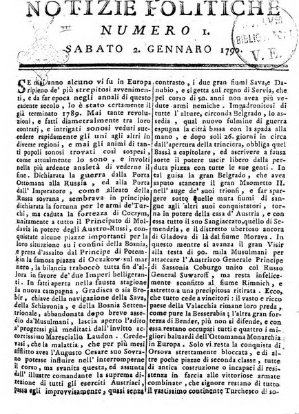 Notizie politiche o sia istoria de' piu famosi avvenimenti del mondo