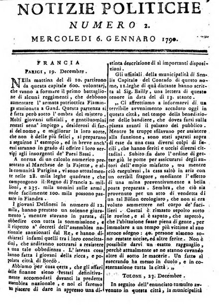 Notizie politiche o sia istoria de' piu famosi avvenimenti del mondo