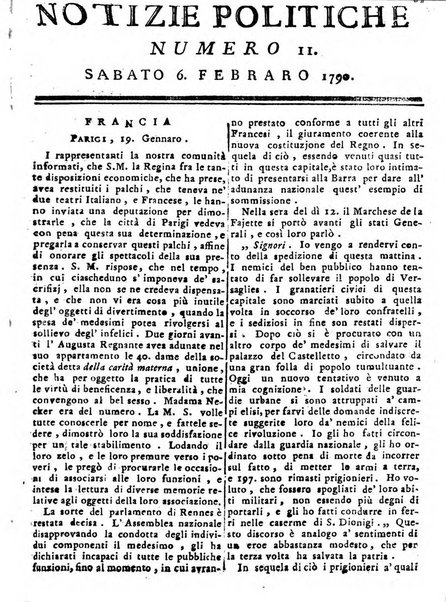 Notizie politiche o sia istoria de' piu famosi avvenimenti del mondo