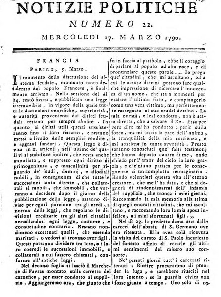 Notizie politiche o sia istoria de' piu famosi avvenimenti del mondo